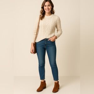 Arizona Jean Co. Chestnut Faux Suede Ankle Booties Size 8 Low Heel Side Zip